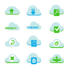 Cloud computing network icons - 292567403