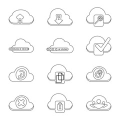 Cloud computing network icons - 292567433