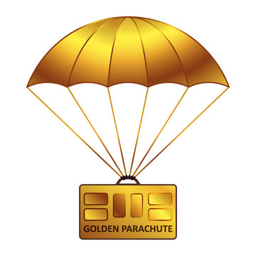 Vector Iiilustration of Golden parachute. Business concept.