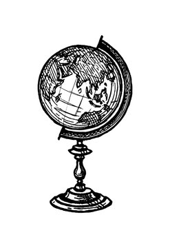 Ink sketch of globe