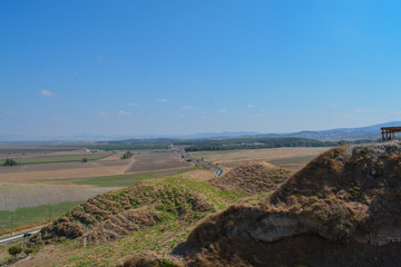 The view over Jezreel Valley at Tel Megiddo. Known as The Valley of Armageddon