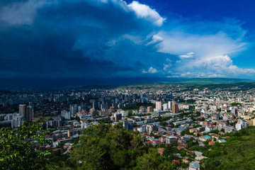 Fototapeta na wymiar storm is coming to the city Tbilisi