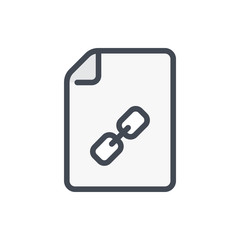 Link document color line icon. File with hyperlink vector outline colorful sign.