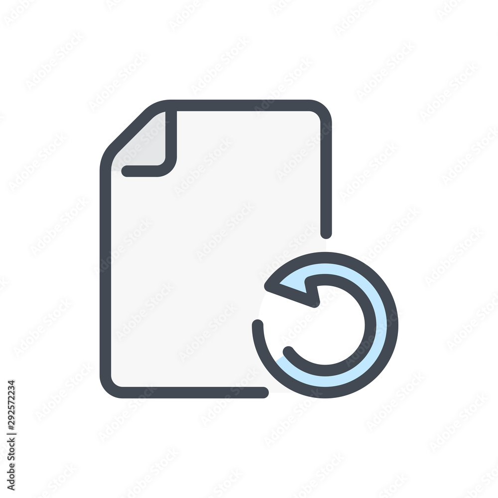 Poster update document color line icon. backup file vector outline colorful sign.