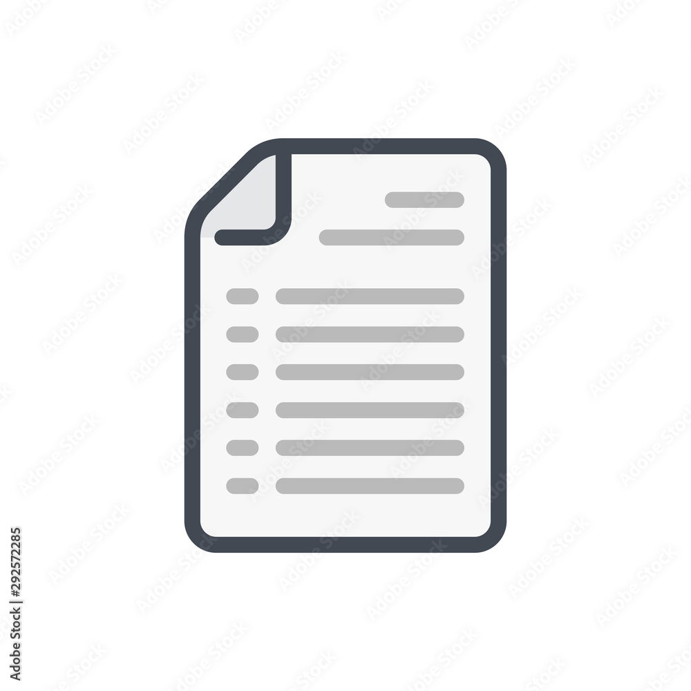 Poster document with list color line icon. plan file vector outline colorful sign.