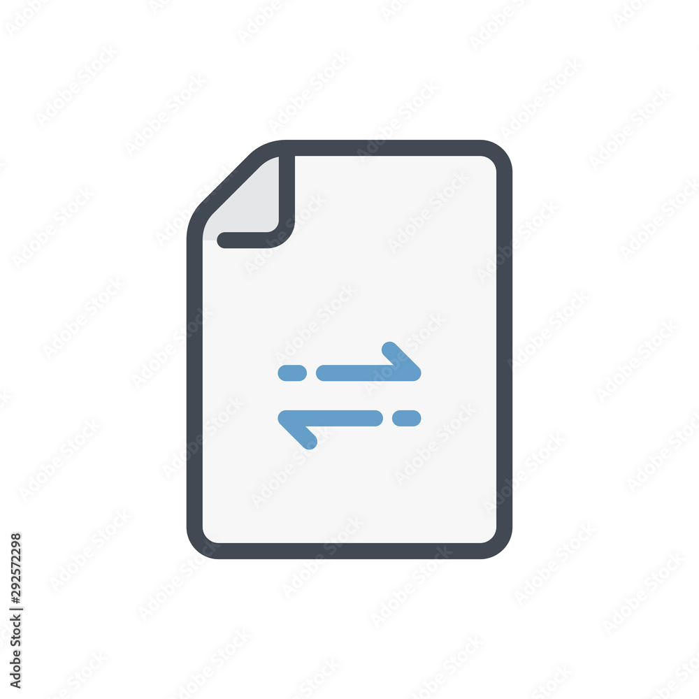 Poster document synchronization color line icon. file update vector outline colorful sign.