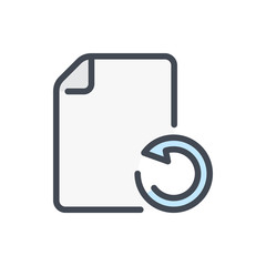 Update document color line icon. Backup file vector outline colorful sign.