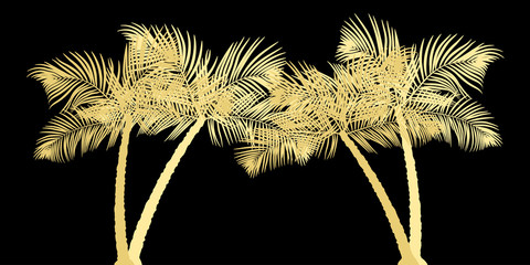 Palm tree on the sea coast. Vector illustration EPS10