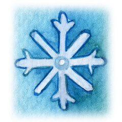 snowflake. snow watercolor. winter. happy new year greeting card. Christmas