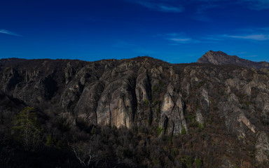 view of rocks, mountains in countryside