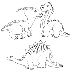 baby paintings in black and white, dinosaurs