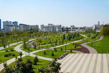 The park of Stalingrad widows in Volgograd, which is located opposite the central stadium at the...