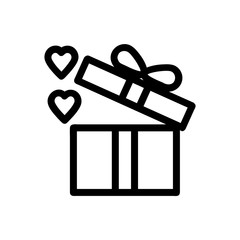 Giftbox vector icon, holiday symbol. Simple, flat design for web or mobile app