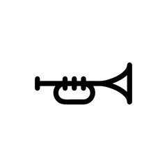 Fototapeta na wymiar Trumpet vector icon, instrument and jazz symbol. Simple, flat design for web or mobile app