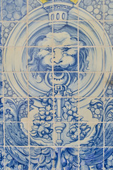 Azulejo beautiful ceramic tiles in Lisbon, Portugal