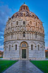 Square of miracles Pisa, Tuscany, Italy. Sunrise in the city of Pisa