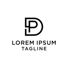 initial letter logo DP, PD logo template