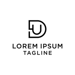 initial letter logo DU, UD logo template