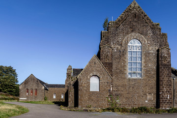 Side view of the Nurses Home at Bangour Village Hospital; Dechmont, near Livingston, Scotland.  The site has been unused since the last patients in 2004.