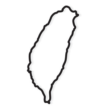 black outline of Taiwan map- vector illustration