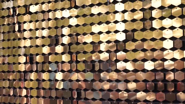 gold decoration.  decor in the form of gold stylish sequins.  this year's trend