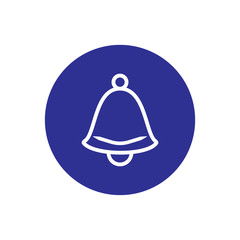 Bell icon trendy flat design.Active notification flat design