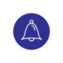 Bell icon trendy flat design.Active notification flat design