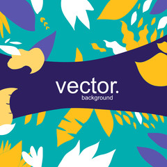Vector illustration in trendy flat and linear style - background with copy space for text -  plants and leaves