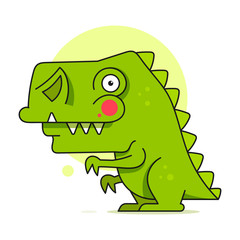 Cute Cartoon Dino Design. Funny Cartoon Character. Wildlife Pattern. Graphic Vector