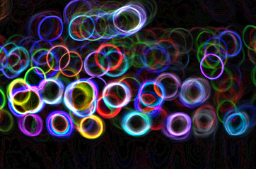 Wave & line colorful neon abstract art for design background & texture.