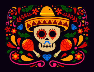 dia de muertos background vector, day of the dead vector background