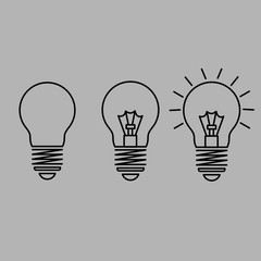 set of light bulbs, vector, icon