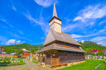 Fototapeta na wymiar Old wooden church in Maramures