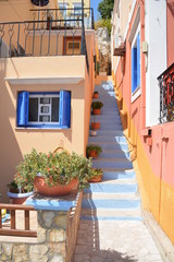 Traditional colorful Greece series - beautiful Symi island (near Rhodes), Dodecanese, AEGEAN SEA, GREECE.