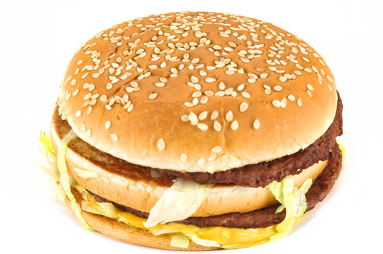 Junk food burger close image