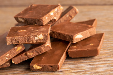 Pieces of chocolate.