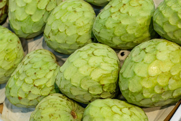Tropical fruit cherimoya, ice cream fruit or custard apple
