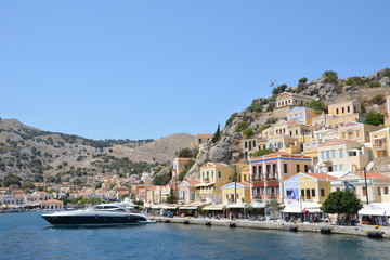 Fototapeta na wymiar Traditional colorful Greece series - beautiful Symi island (near Rhodes), Dodecanese, AEGEAN SEA, GREECE.