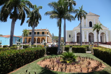 The UNESCO city of Trinidad in Cuba with the Plaza Major, the city park in the historic district.