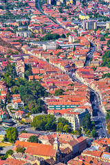 Aerial view in summer of old city