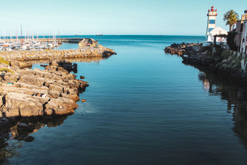 Santa Marta Lighthouse and Museum in Cascais in Lisbon, Portugal