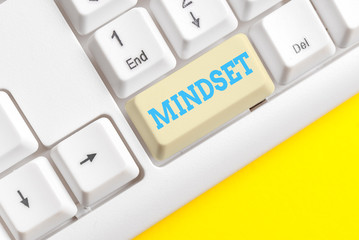 Handwriting text Mindset. Conceptual photo A standard thought of a demonstrating of what he orshe...