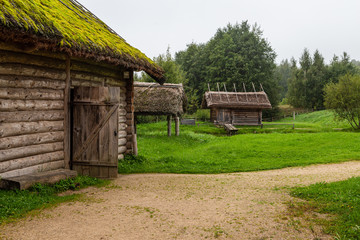 old wooden house in the village