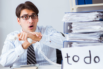 Businessman failing to deliver his to-do list
