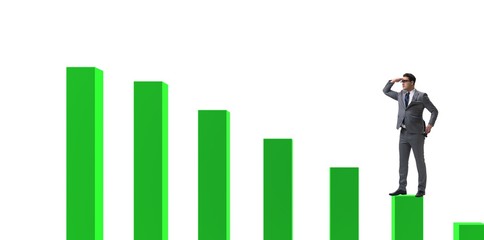 Businessman looking far in economic forecasting concept