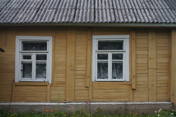 window in an old wooden house