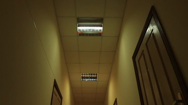 the light turns on in the hallway