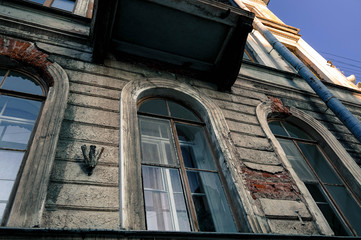 facade of the old building in st.petersburg