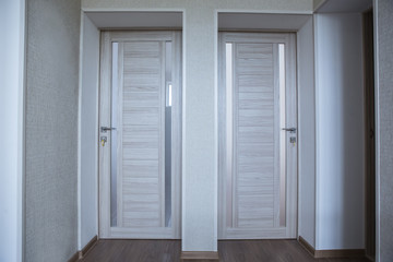 Doors to rooms in the lobby