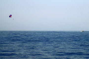 parasailing in the sea